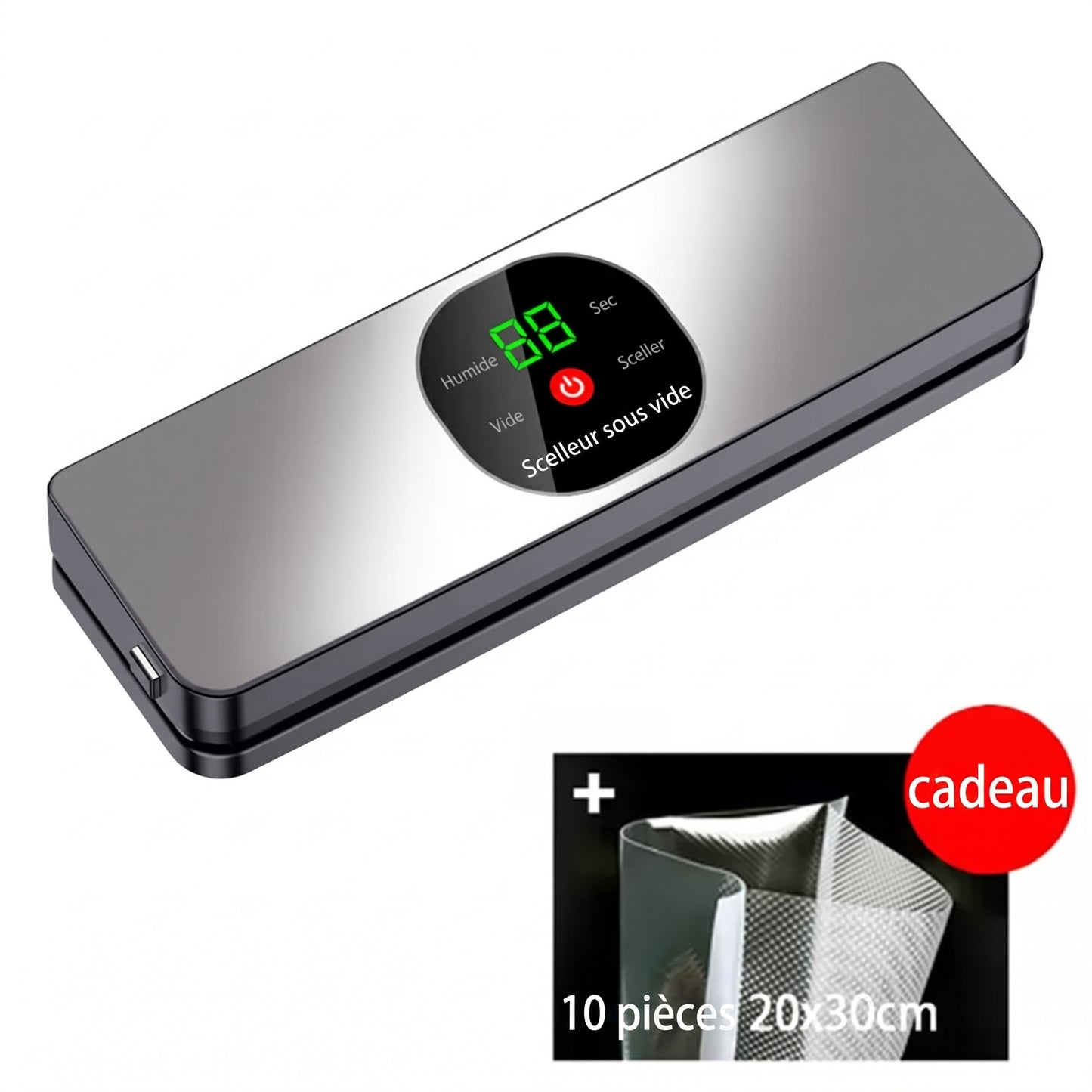 🥩 Machine sous vide rechargeable sans fil - Gardez vos aliments frais plus longtemps