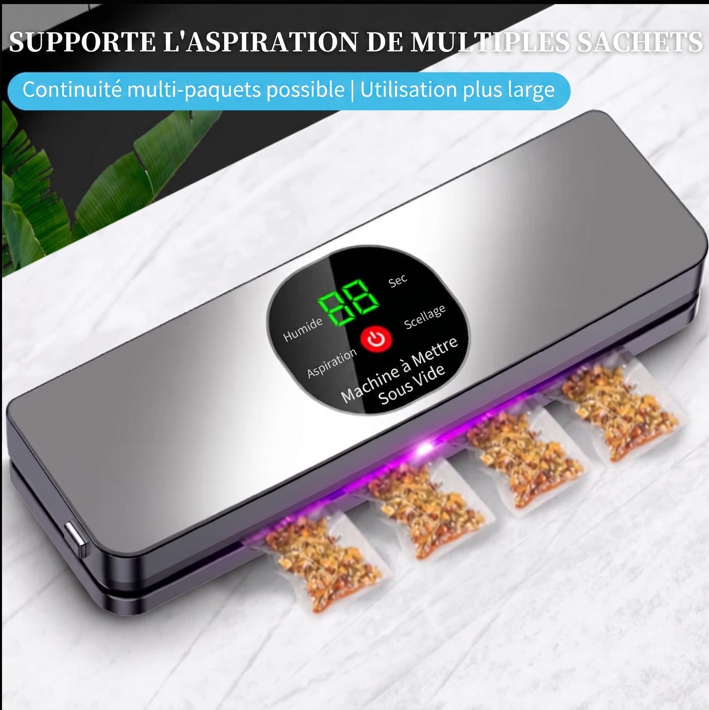 🥩 Machine sous vide rechargeable sans fil - Gardez vos aliments frais plus longtemps