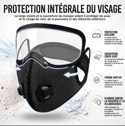 😷 Masque anti-poussière avec lunettes