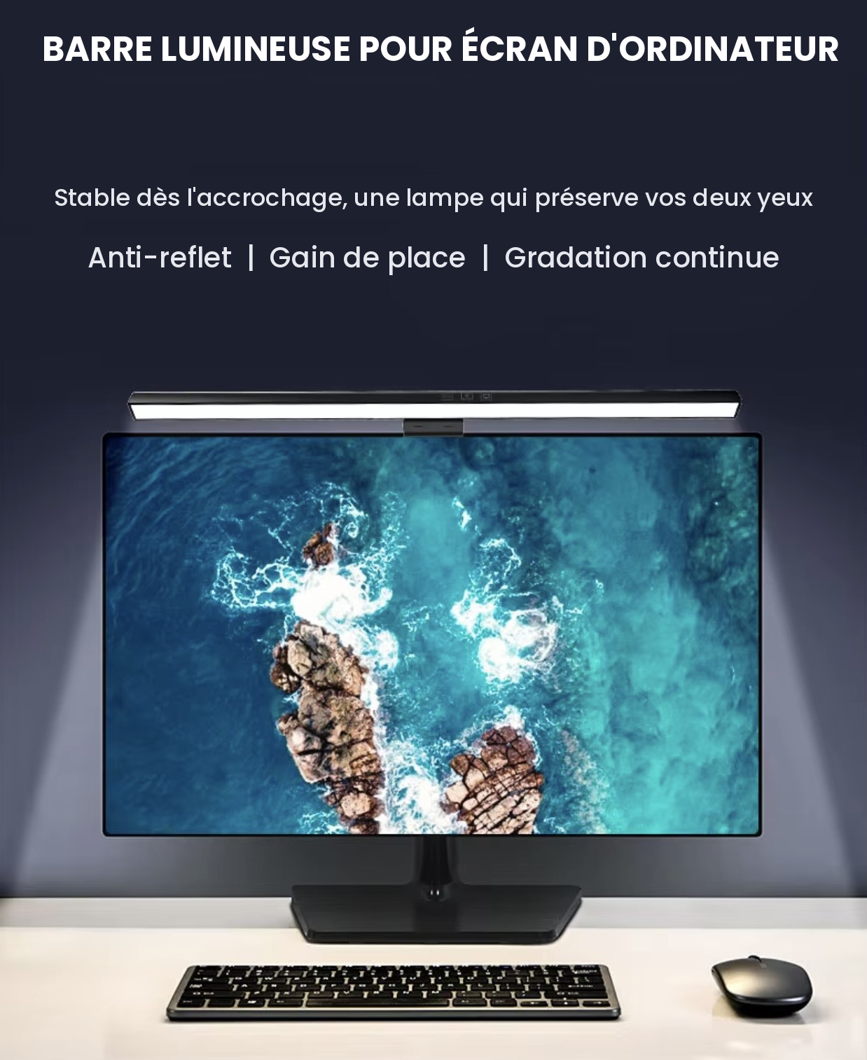 💡 Barre Lumineuse LED pour Écran d’Ordinateur – Confort Visuel