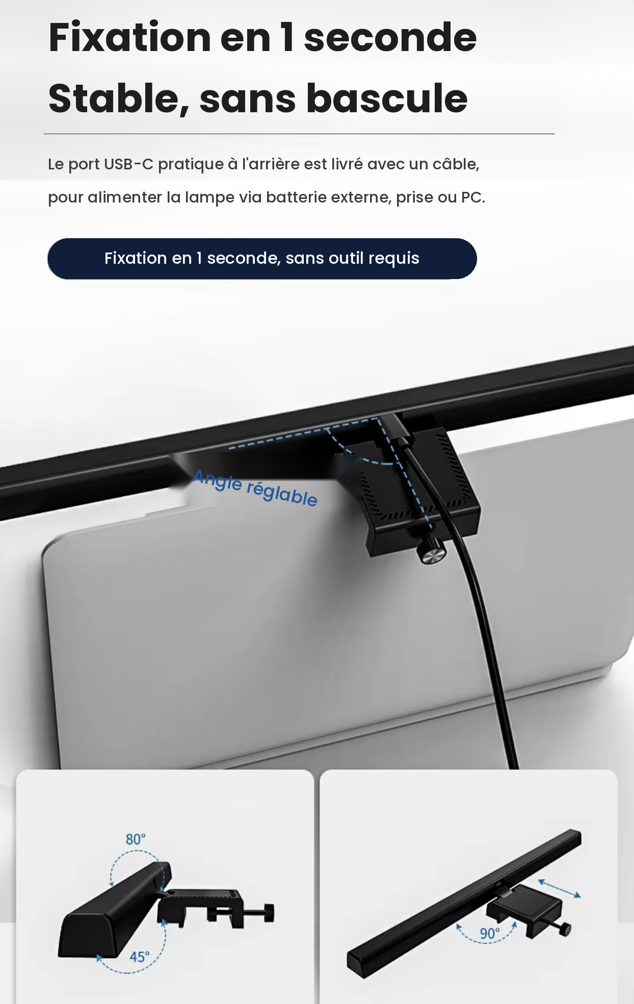 💡 Barre Lumineuse LED pour Écran d’Ordinateur – Confort Visuel
