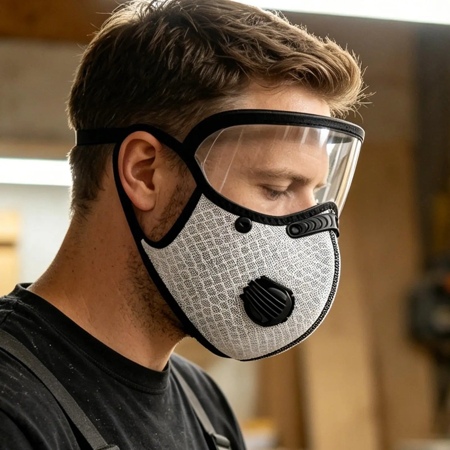 😷 Masque anti-poussière avec lunettes