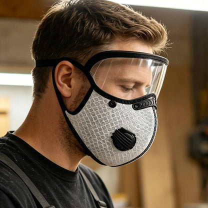 😷 Masque anti-poussière avec lunettes